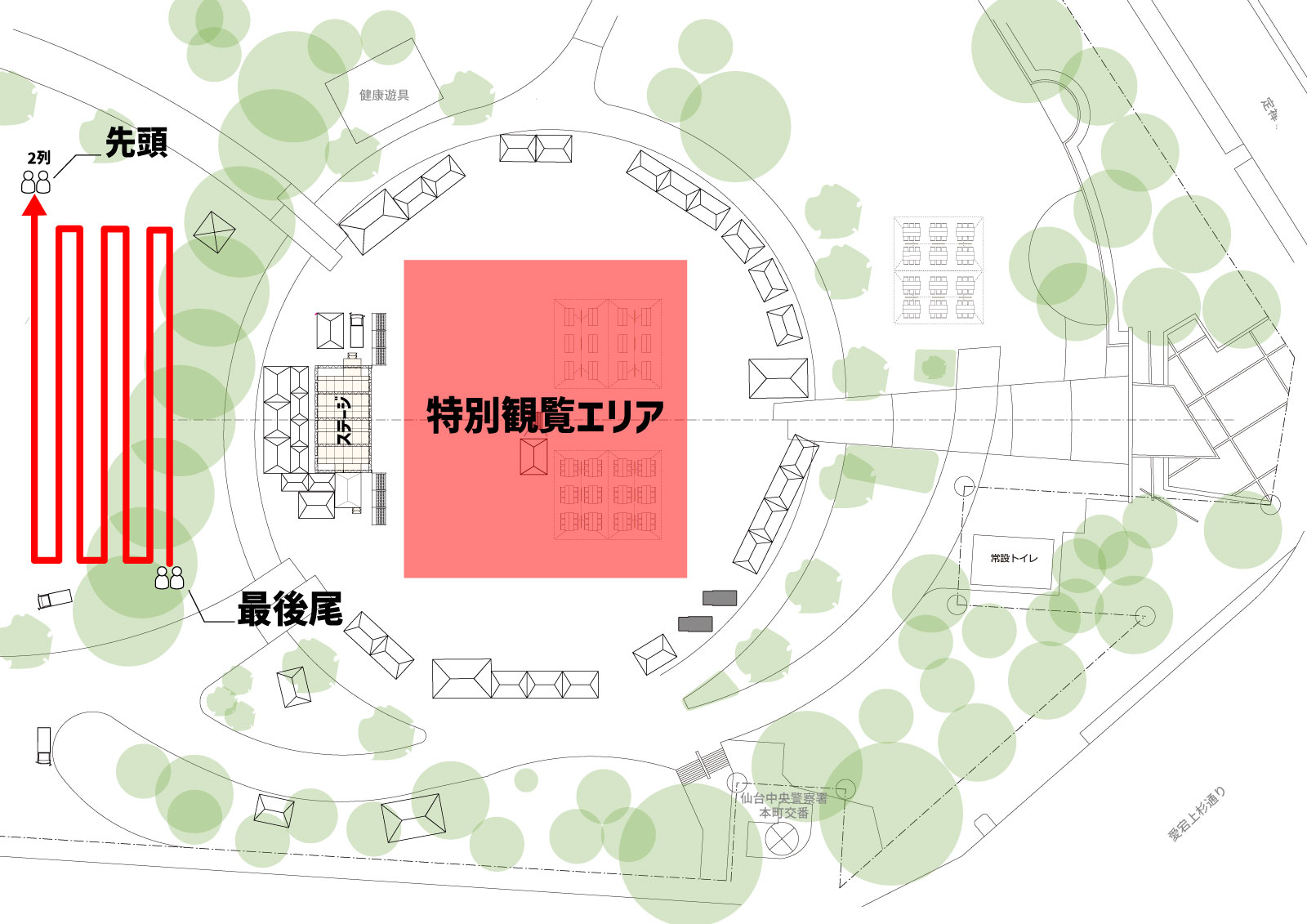 stage NISHIKI 特別観覧エリア案内図